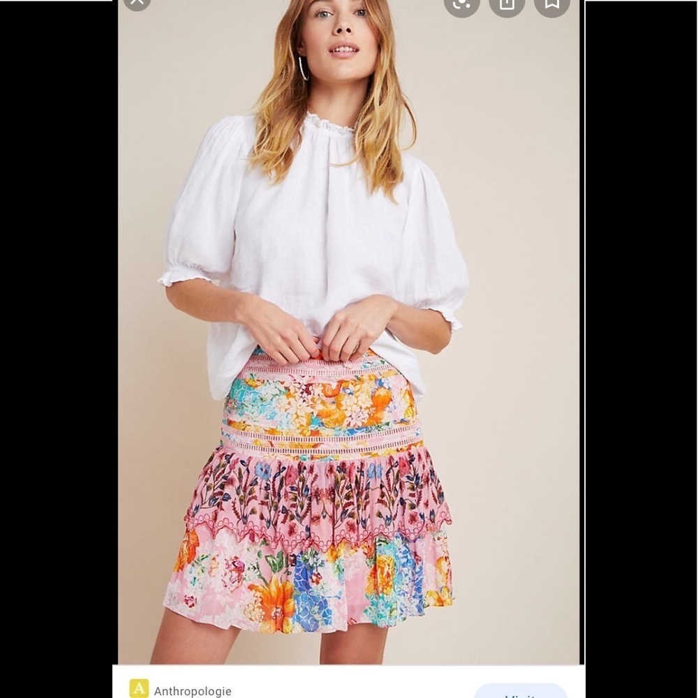 NWOT Anthropologie Pomelo Tiered skirt sz 6